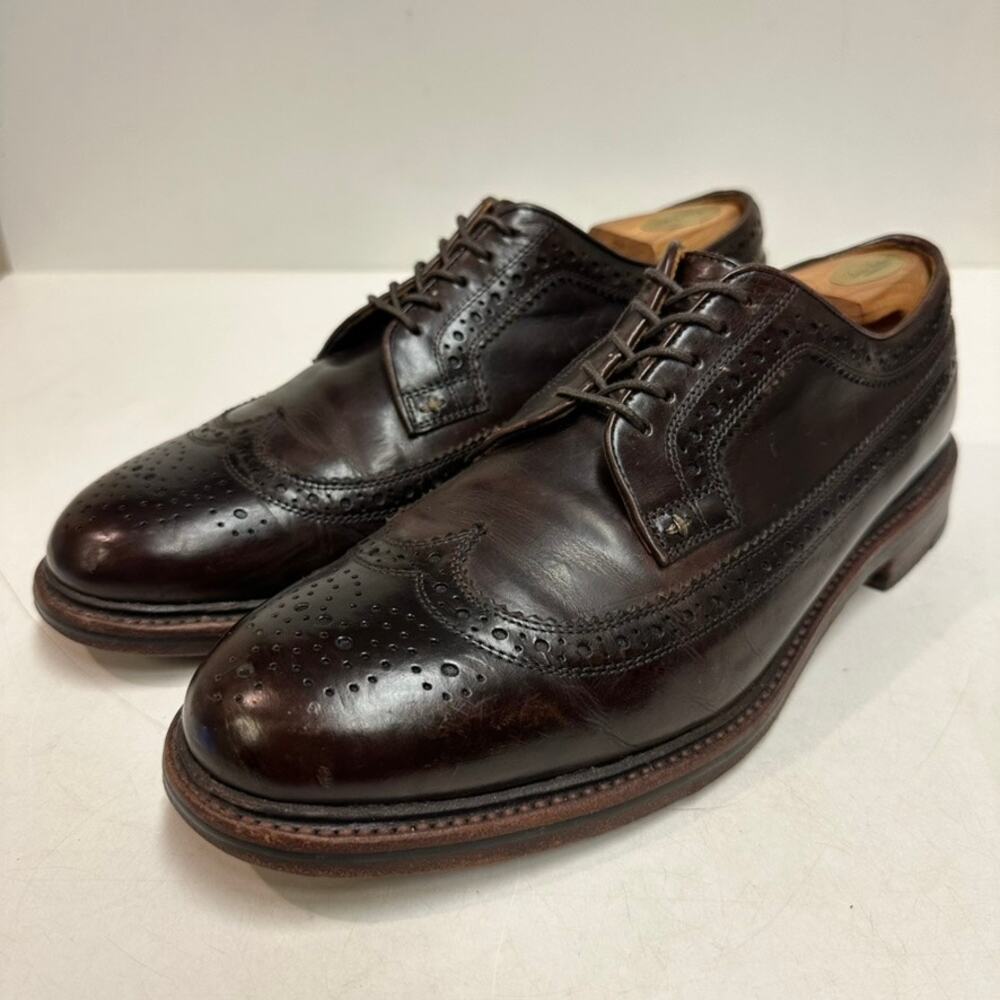 VERY GOOD Grant Stone x J. Crew Ludlow Longwing Wingtip Derby Brown Leather 10